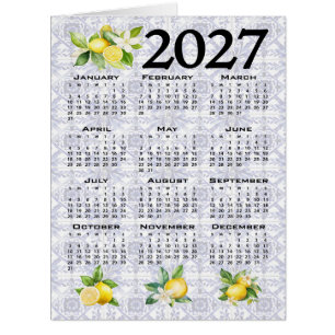 2027 Kalender Zitronen Italienische Mittelmeer Fli