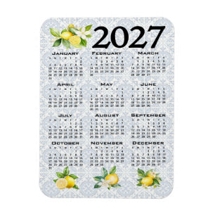 2027 Kalender Zitronen Italienische Mittelmeer Fli Magnet