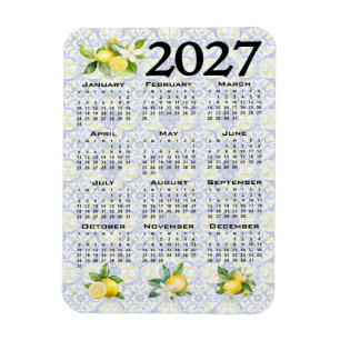 2027 Kalender Zitronen Italienische Mittelmeer Fli Magnet