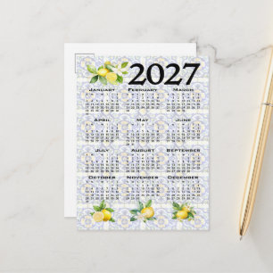 2027 Kalender Zitronen Italienische Mittelmeer Fli Postkarte