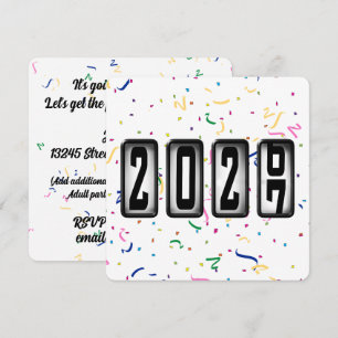 2027 Kilometerstand Neujahrsparty Einladung