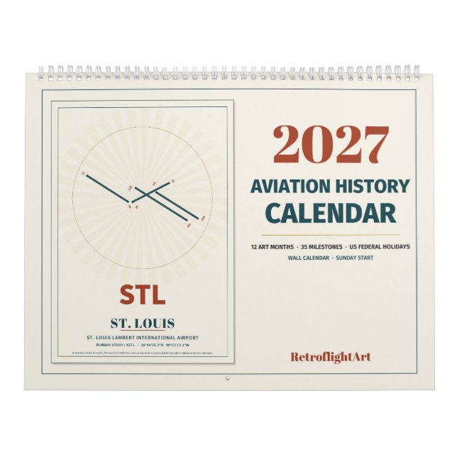 2027 Luftfahrt-Geschichtskalender | Retro Kalender (Titelbild)