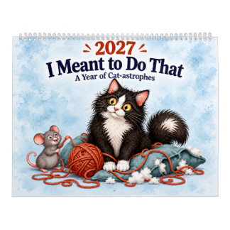 2027 Lustiger Smoking-Katze - Das war Absicht Kalender