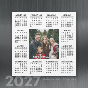 2027 Magnetischer Kalender Quadratisch mit Foto Magnetkarte