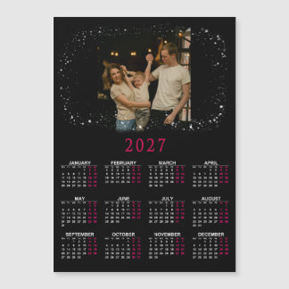 2027 Magnetkalender mit Familienfotos Magnetkarte