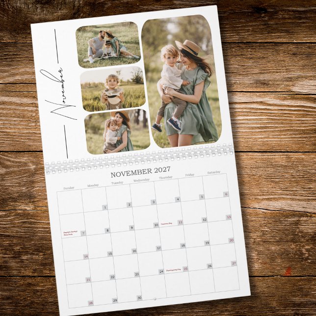 2027 Minimaler moderner benutzerdefinierter Fotoco Kalender (Von Creator hochgeladen)