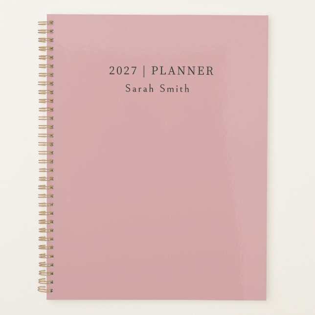 2027 Minimaler Planer Dusty Rose Blush Cover (Vorderseite)