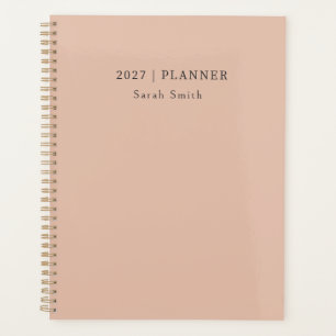 2027 Minimaler Planer Warm Sand Blush Cover
