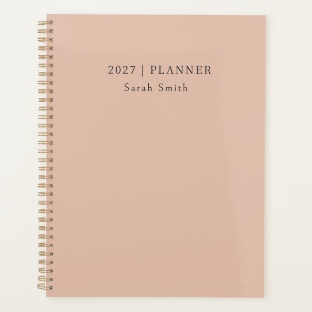 2027 Minimaler Planer Warm Sand Blush Cover (Vorderseite)