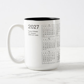 2027 minimalistisches Geschäft Corporate-Schreibti Zweifarbige Tasse