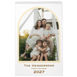 2027 Moderne Familien-Foto-Unterüberschriften Feie Kalender