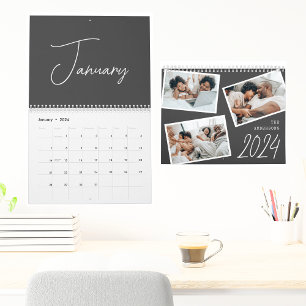 2027 Moderner minimalistischer Boho-Schwarz-Foto-C Kalender
