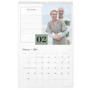 2027 Monatliches Foto- und modernes Notizenteil Kalender