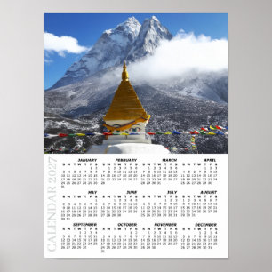 2027 Nepal-Kalender, Ama Dablan, Sagarmatha Poster