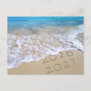 2027 Neujahr Tropischer Strand Postkarte