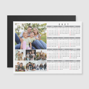 2027 Neujahrs-Familienfotos-Kalender Magnetkarte