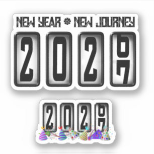 2027 Neujahrs-Kilometerzähler Aufkleber
