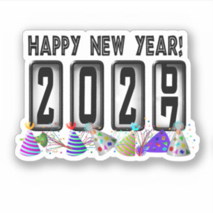 2027 Neujahrs-Kilometerzähler Aufkleber