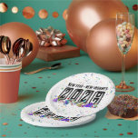 2027 Odometer New Years Party Pappteller<br><div class="desc">* HAPPY NEW YEAR 2027! * Fun party hats and confetti to celebrate the New Year. * Several sizes to choose from, round or square plate options. * You can personalize by changing the size of the design. * Add a background color of your choice * Change the text message...</div>