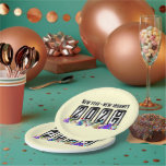 2027 Odometer New Years Party Pappteller<br><div class="desc">* HAPPY NEW YEAR 2027! * Fun party hats and confetti to celebrate the New Year. * Several sizes to choose from, round or square plate options. * You can personalize by changing the size of the design. * Add a background color of your choice * Change the text message...</div>