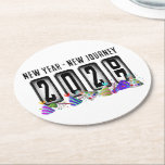 2027 Odometer New Years Party Runder Pappuntersetzer<br><div class="desc">* HAPPY NEW YEAR 2027! * Fun party hats and confetti to celebrate the New Year. * Dimensions: 4" x 4" * Sold as sets of 6 * Tough, durable, and absorbent – perfect for New Years parties * Several shapes to choose from. * You can personalize by changing the...</div>