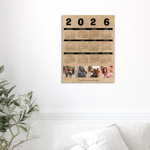2027 Personalisierter Familienfoto-Kalender Poster