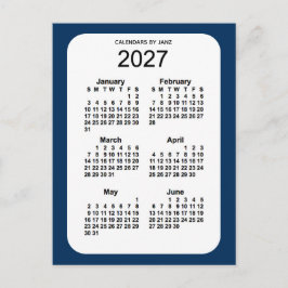 2027 Police Box Blue 6 Month Mini Kalender von Jan Postkarte