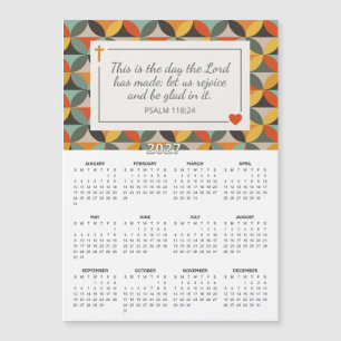 2027 Psalm 118:24 Retro-Kreise Magnetkalender Magnetkarte