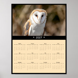 2027 Schleiereulen-Wandkalender - Stiller Jäger Poster