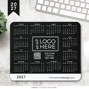 2027 schwarze Firmen-Logo-Kalendermauspad Mousepad
