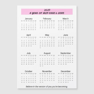 2027 Selbstfürsorge-Kalender  Magnetkarte