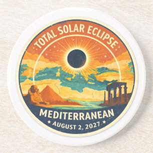 2027 Sonnenfinsternis im Mittelmeer Getränkeuntersetzer