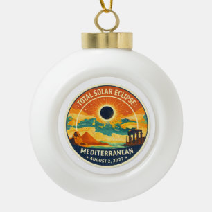 2027 Sonnenfinsternis über dem Mittelmeer Keramik Kugel-Ornament