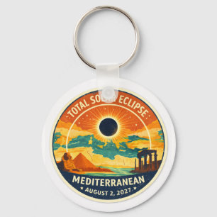 2027 Sonnenfinsternis über dem Mittelmeer Schlüsselanhänger