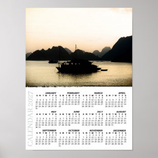 2027 Sonnenuntergang-Kalender, Halong-Bucht, Vietn Poster