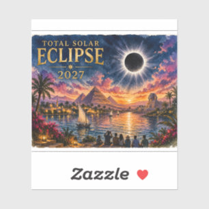 2027 Totale Sonnenfinsternis Ägypten Aufkleber