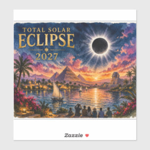 2027 Totale Sonnenfinsternis Ägypten Aufkleber