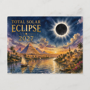 2027 Totale Sonnenfinsternis Ägypten Postkarte
