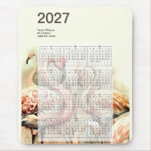 2027 Vibrant Flamingo Flock Tropical Calendar