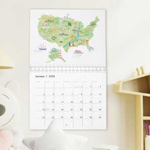 2027 Wasserfarben-Länder der Welt Karten Reise Kalender