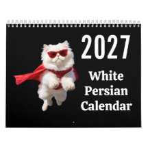 2027 Weißer Perserkatzenkalender