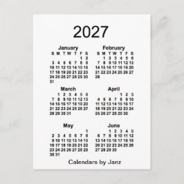2027 White 6 Month Mini Kalender von Janz Postkarte