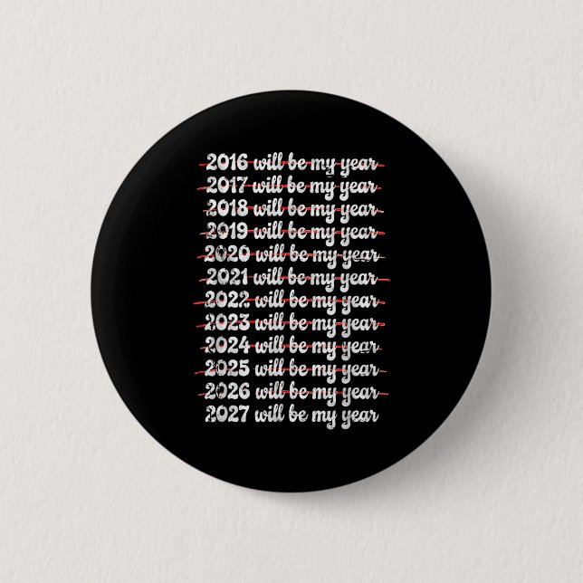 2027 Will Be My Year Procrastination New Year Reso Button (Vorderseite)