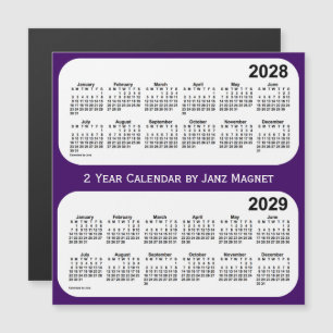 2028-2029 Lila 2-Jahres-Kalender von Janz Magnet