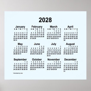2028 Alice Blue Kalender von Janz Print Poster