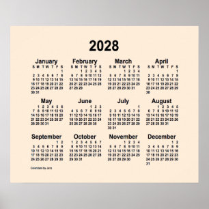 2028 Antikweiß‑Kalender von Janz Print Poster
