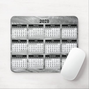 2028 Kalender Gebürsteter Stahl Wellige Abstraktio Mousepad