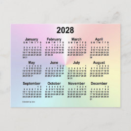 2028 Rainbow Cloud Mini Calendar von Janz Postkarte
