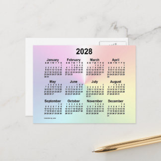 2028 Rainbow Cloud Mini-Kalender von Janz Postkarte