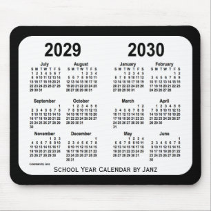 2029-2030 Schwarzweiss-Schulkalender durch Janz Mousepad